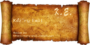 Kéry Emil névjegykártya