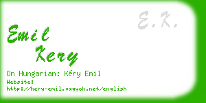 emil kery business card